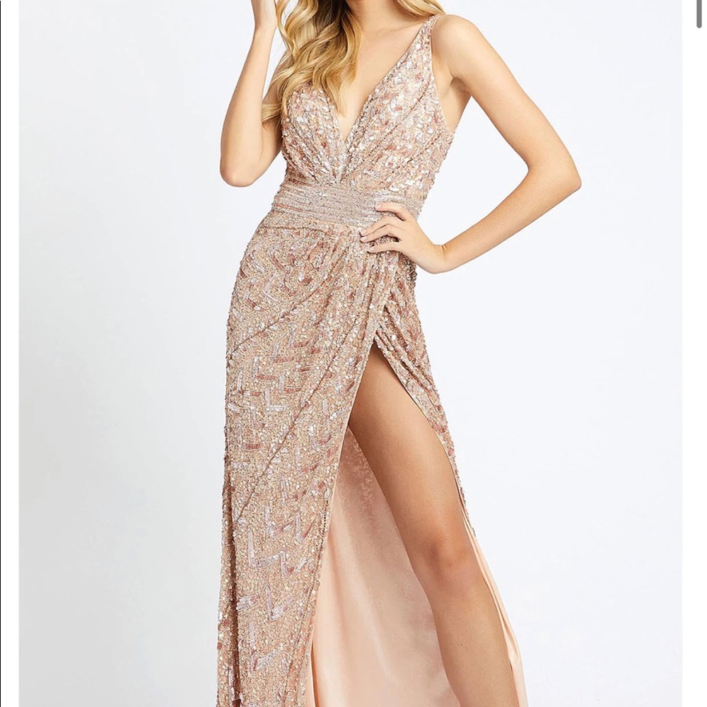 Mac Duggal Rose Gold Sequin Gown